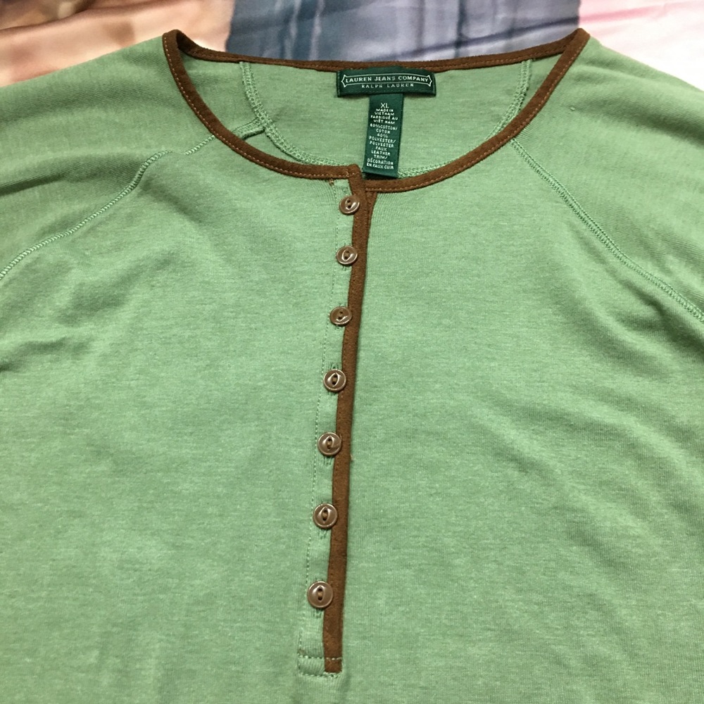 NEW Ralph Lauren Jersey Knit Olive Long sleeve Tee - Picture 3 of 13
